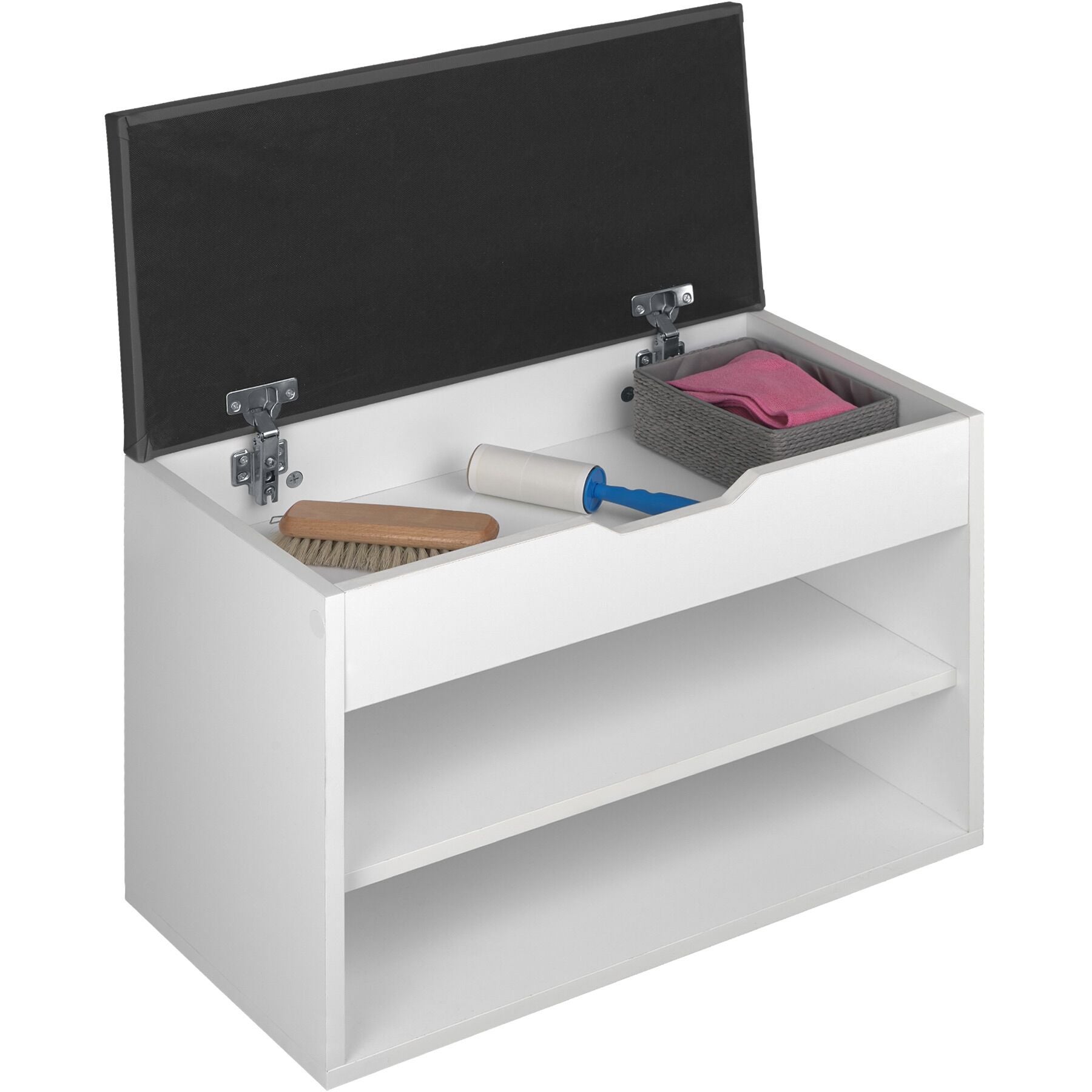 Banc à chaussures en bois MDF avec coussin d'assise 60 x 30 x 43,5 cm TECTAKE - 5