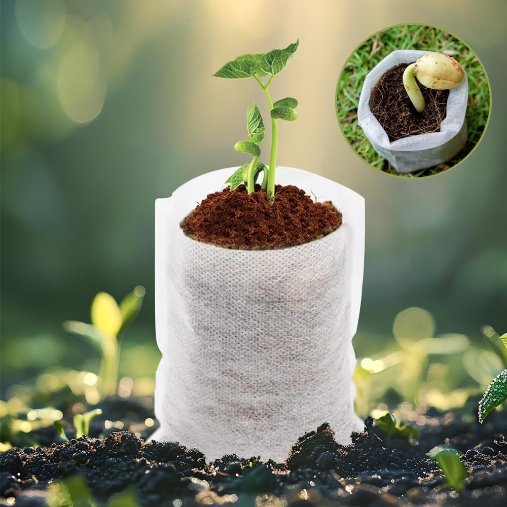 200 szt. 18*20 cm torebek na sadzonki z włókniny, torebek na sadzonki z materiału do pojemników na sadzonki - 2