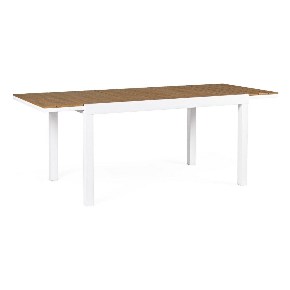 Table extensible 140-200x90 blanche en aluminium