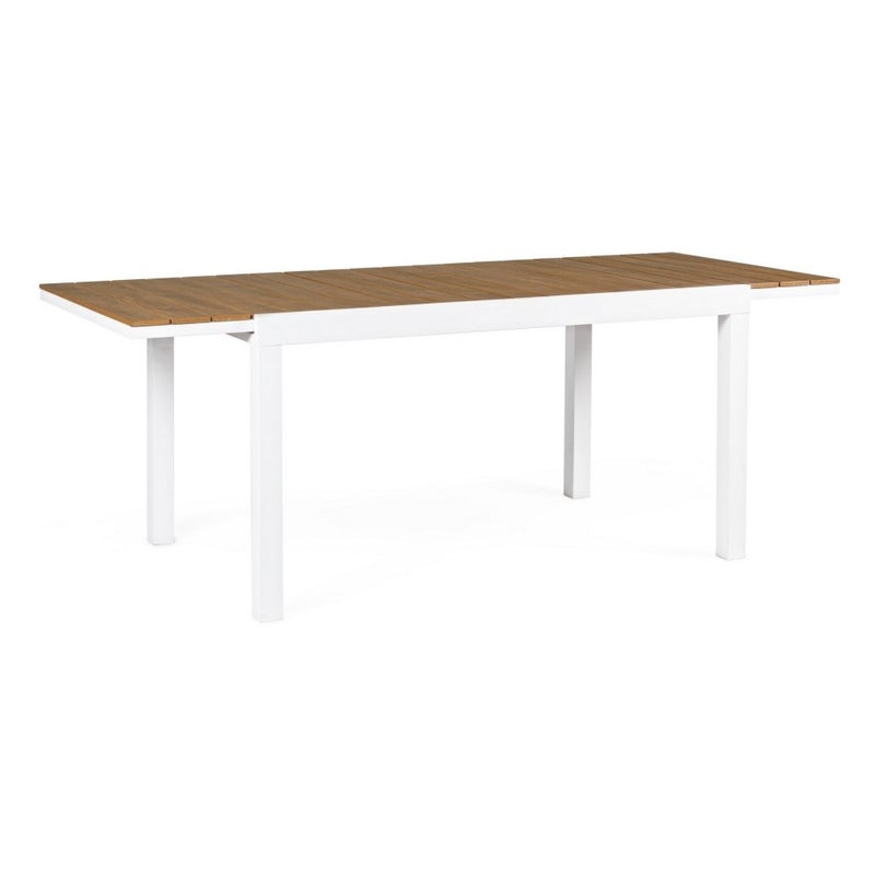 Table extensible 140-200x90 blanche en aluminium