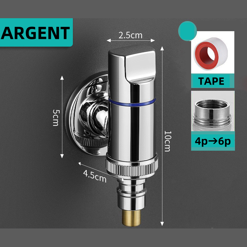 Grifo para lavadora All Milk, universal 4p/6p, cierre automático