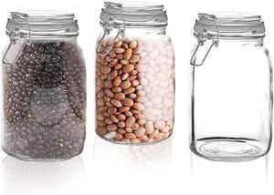 KADAX Barattoli di vetro per coperchi a vite, confezione da 48, 900 ml