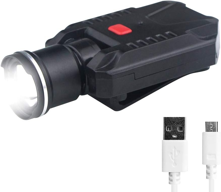 500 lumenów mocowana na czapce lampa LED z możliwością ładowania przez USB, bez czerwonego pierścienia i aluminiowa lampa do baseballu