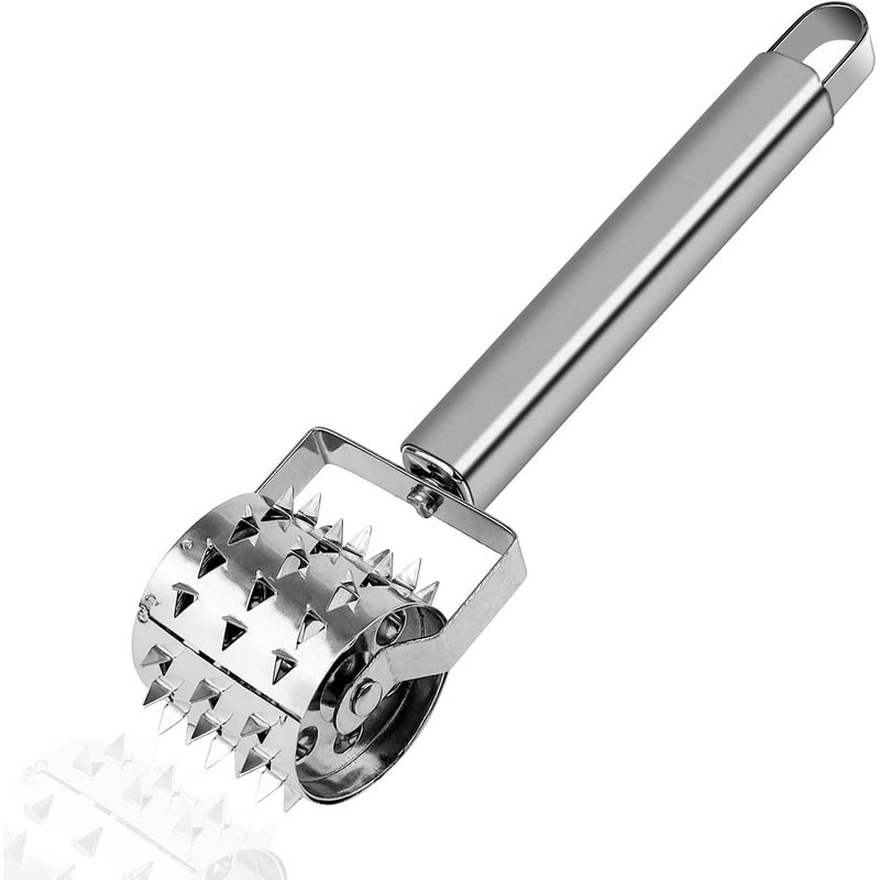 Srebrny młotek do mięsa ze stali nierdzewnej, bębnowy zmiękczacz do steków, kotletów wieprzowych i innych marynowanych mięs