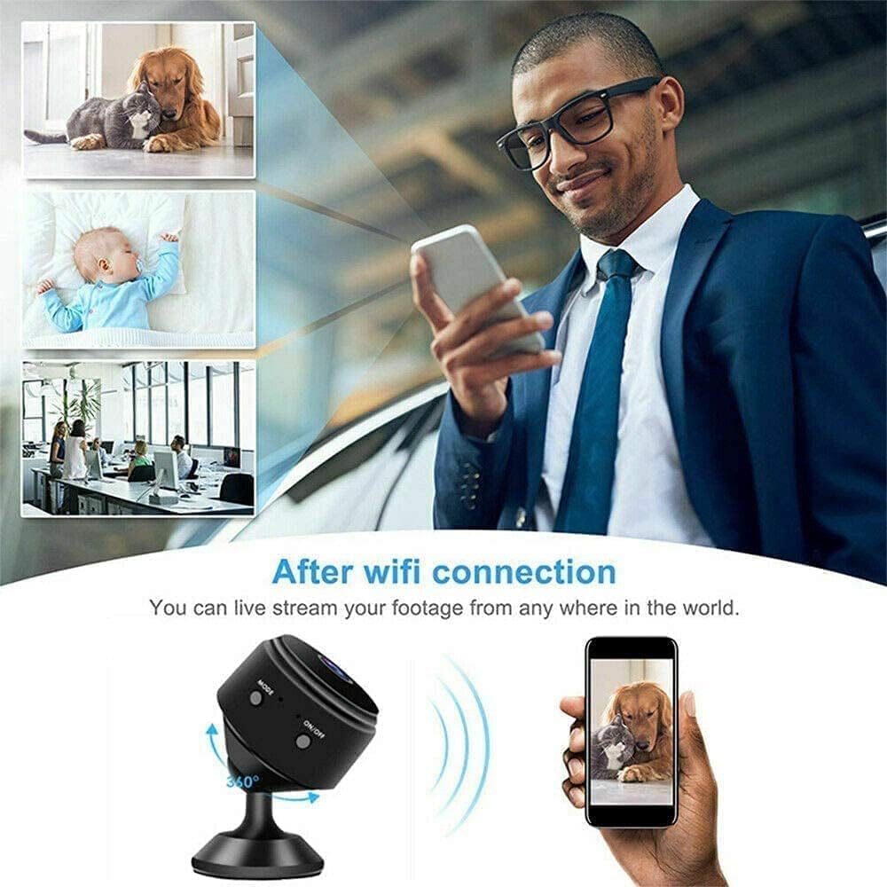 Camera WiFi 1080P Mini Caméra de Surveillance Interieur/extérieur sans Fil avec Enregistrement Micro Cachée Camera Enregistreur Cam Invisible - 2