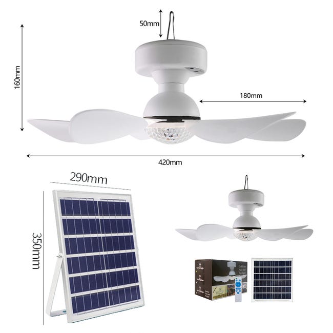 DHNDSDP Ventilatores Solare da Soffitto con Luce Pannello Solare DHNDSDP Ventilatores Solare da Soffitto con Luce Pannello Solare