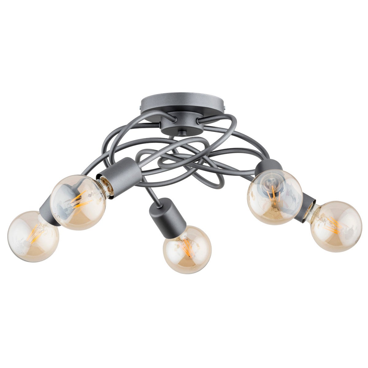 Lampa sufitowa wisząca Maxis szara 5xE27x15W wym: 20 x 51 x 51 cm metal Alfa