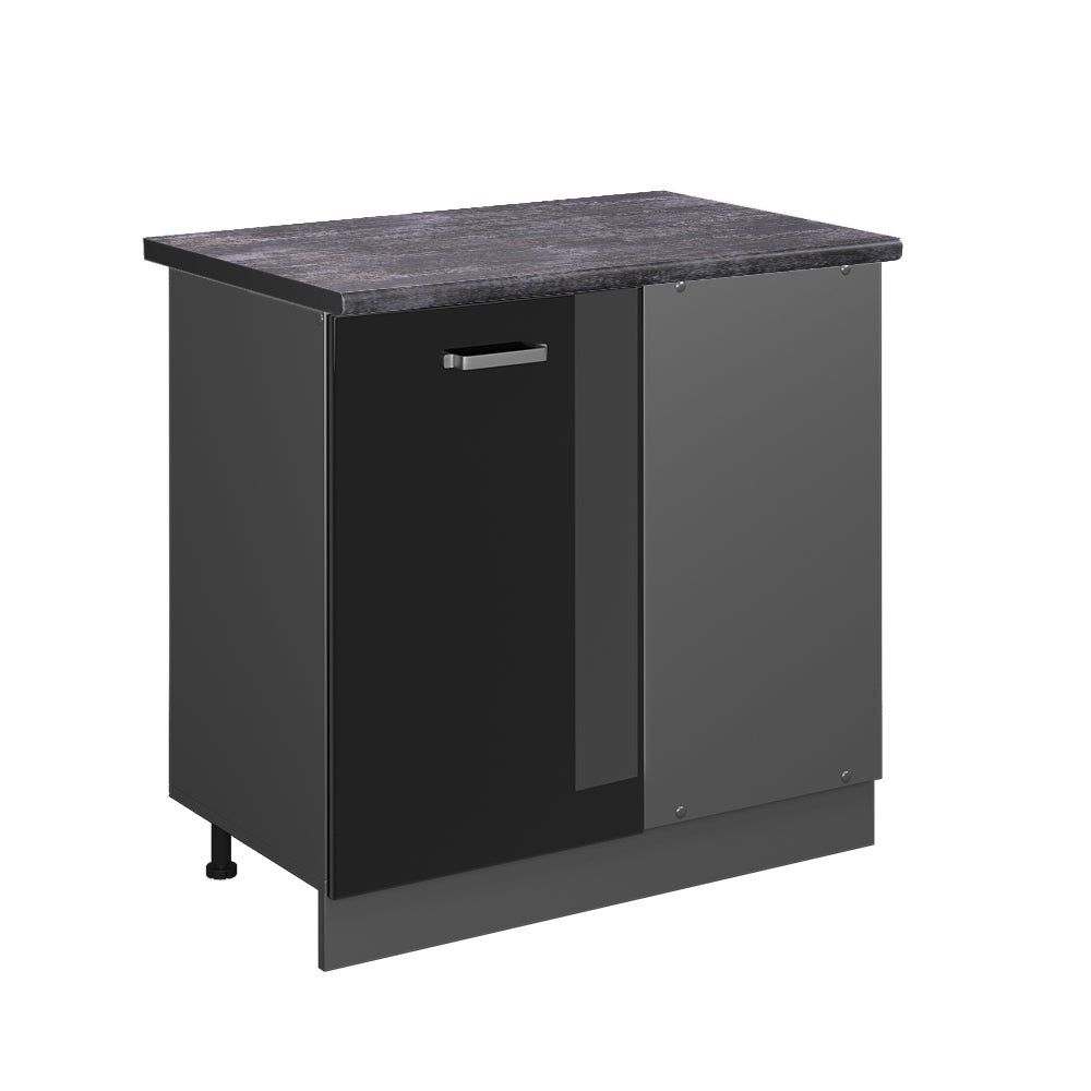 Vicco Szafka narożna R-Line, Czarny wysoki połysk, 86 cm , BP Antracyt
