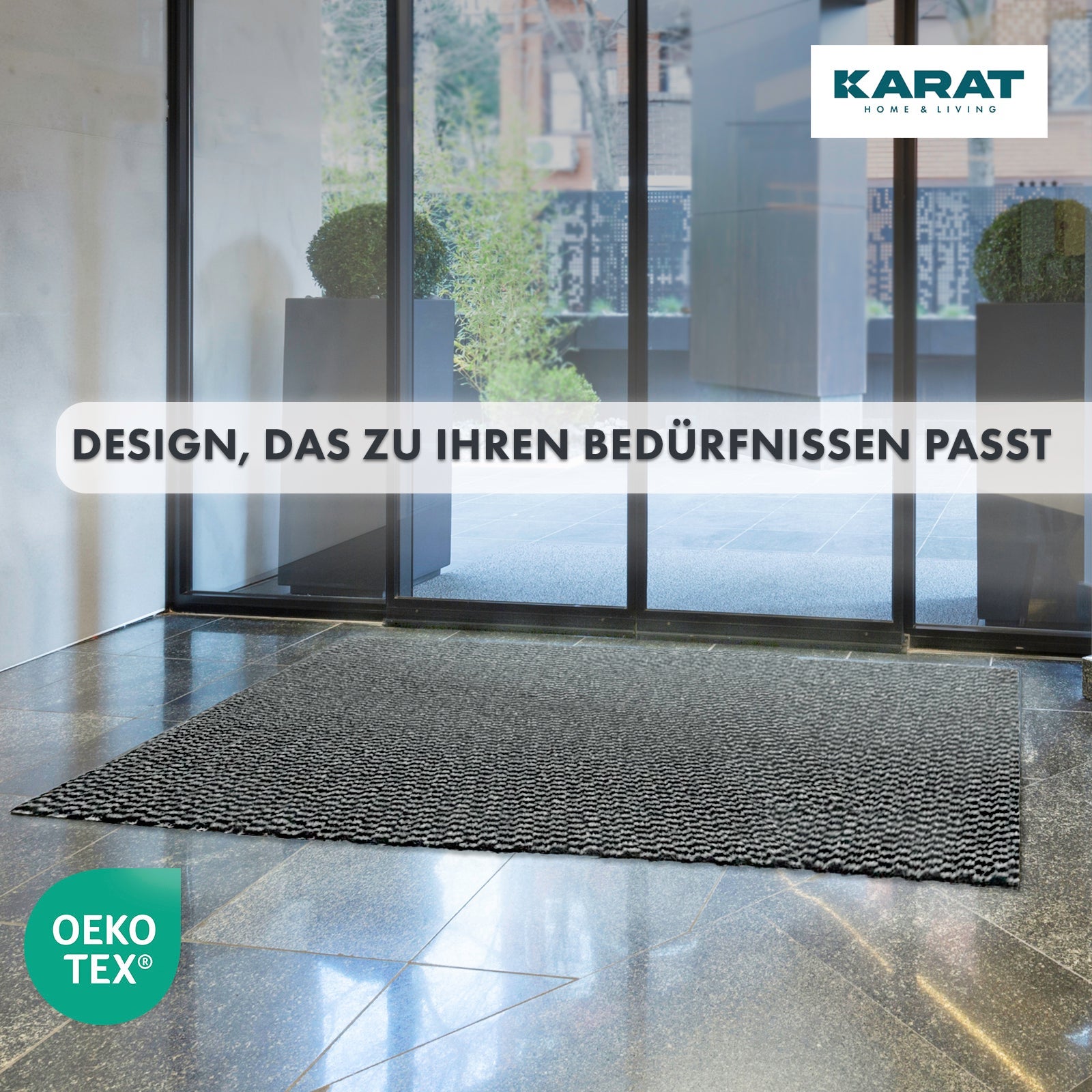 Tapis Melange sur mesure Noir-Blanc 120 x 100 cm - 4