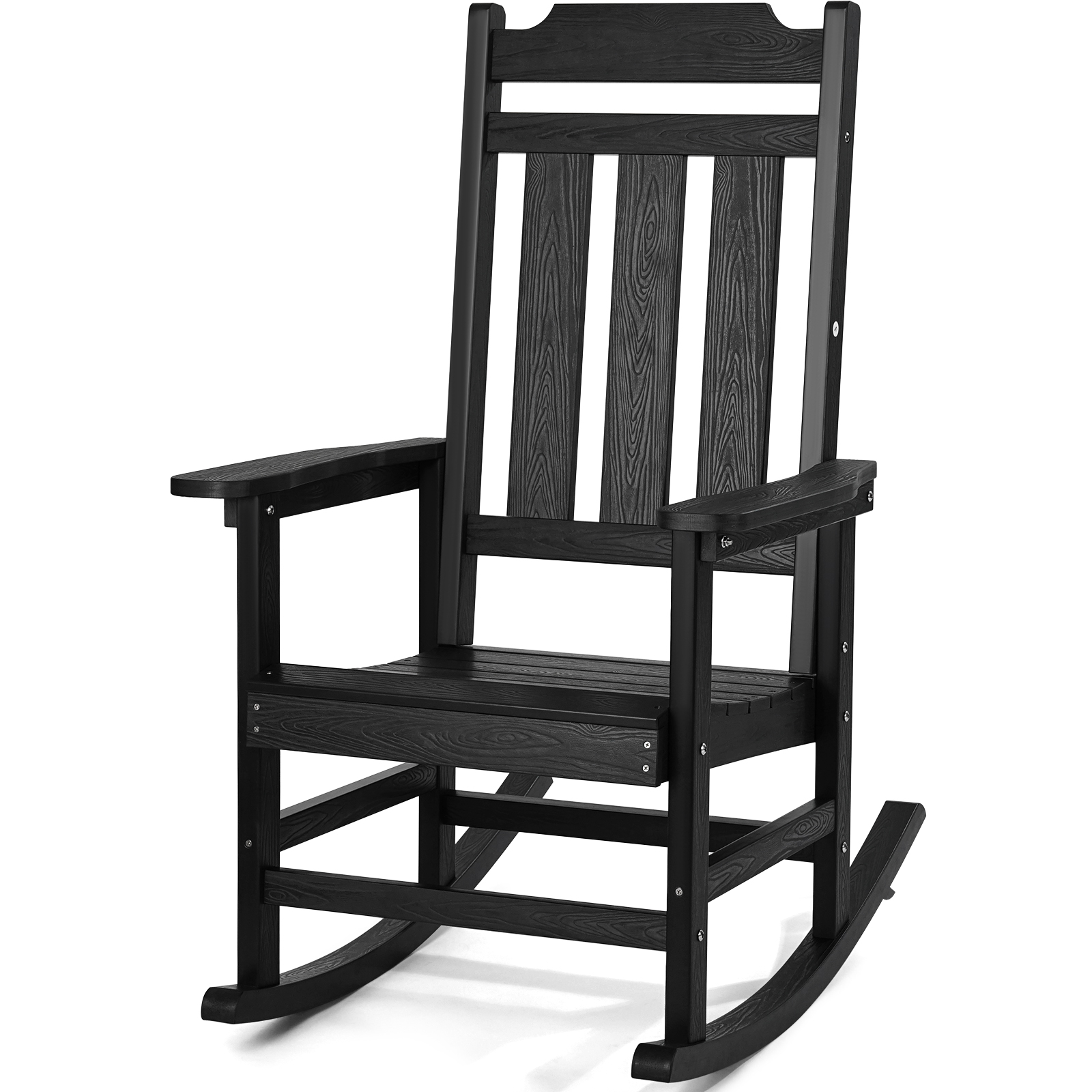 Vevor chaise à bascule pour porche, chaise à bascule d'extérieur hips, chaise à bascule à dossier haut avec accoudoirs lisses, support jusqu'à 400 lb