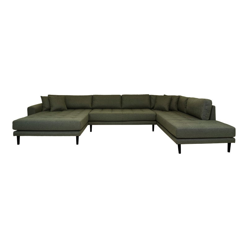Lido sofa Uprawa zwrócony w lewo 4 poduszkami zielony.