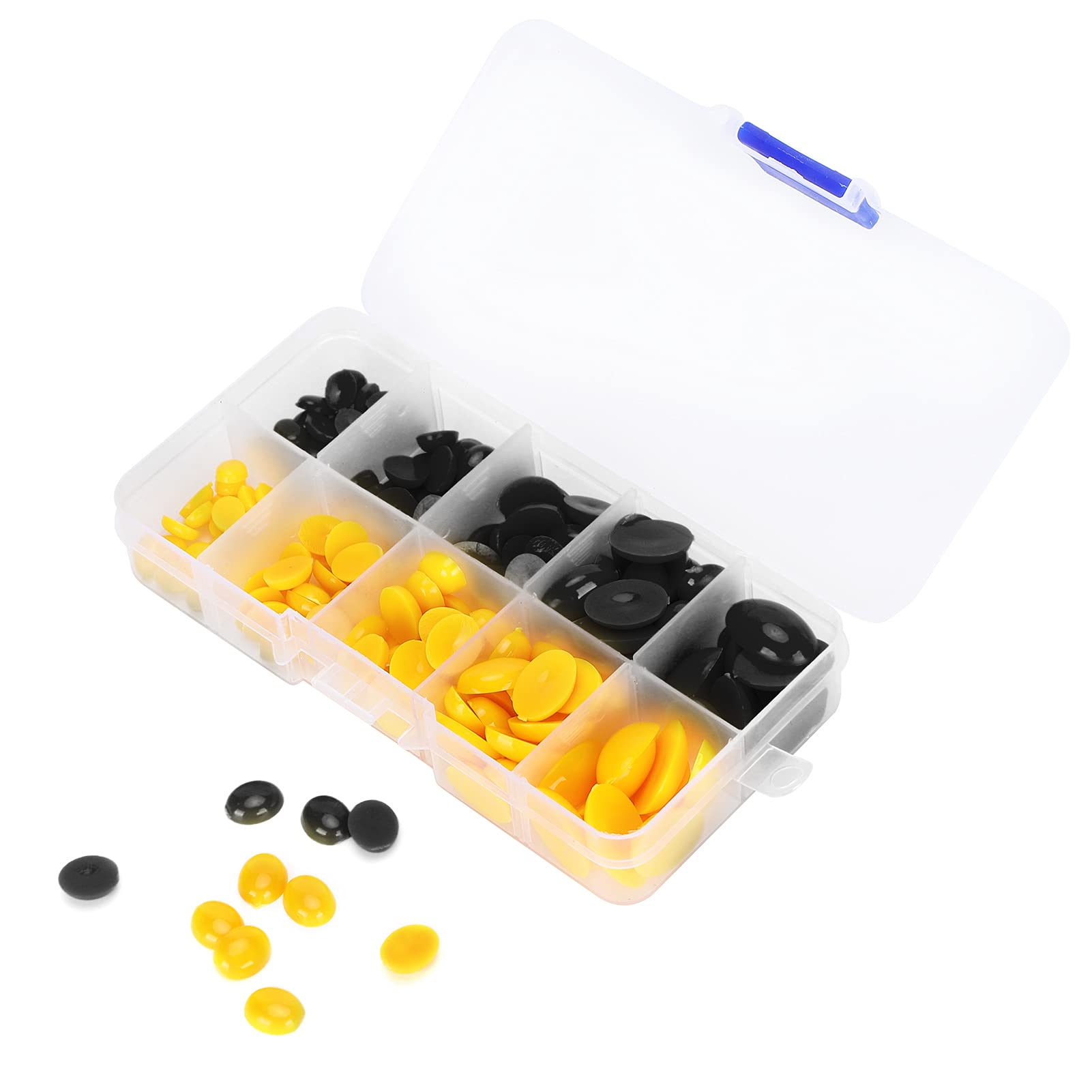 Yeux Et Nez En Plastique 560 Pièces - Kit Complet Pour Fabrication Poupées, Peluches, Marionnettes - 170 Yeux + 110 Nez + 280 Rondelles