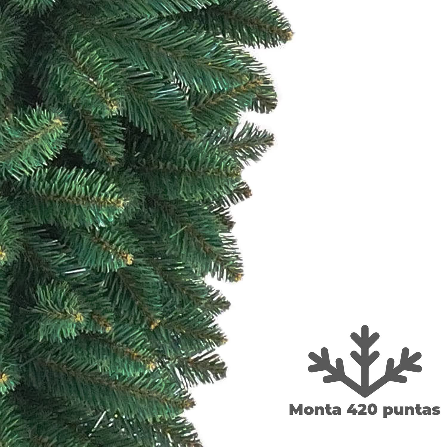 TIENDA EURASIA® Árbol de Navidad Artificial, Soporte Metálico, Fácil Montaje, con Caja, Verde Super, 150cm - 3