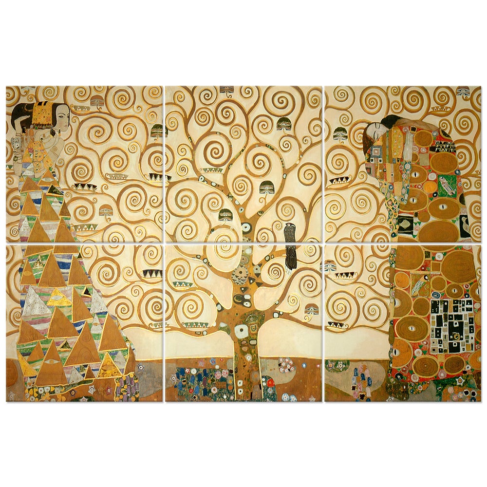 Arazzo "Albero Della Vita" Scena Completa Klimt - Celestino Tessuti D'Arte