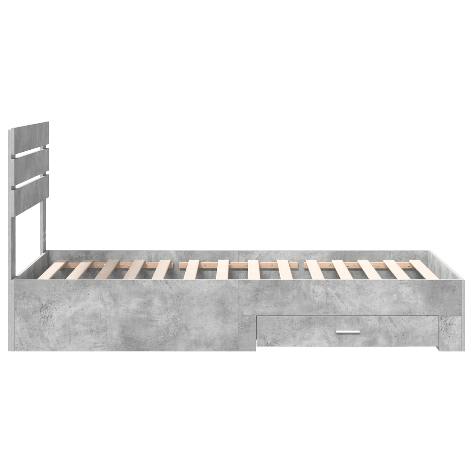 Cadre de lit gris béton 90 x 200 cm en panneau de bois - 8