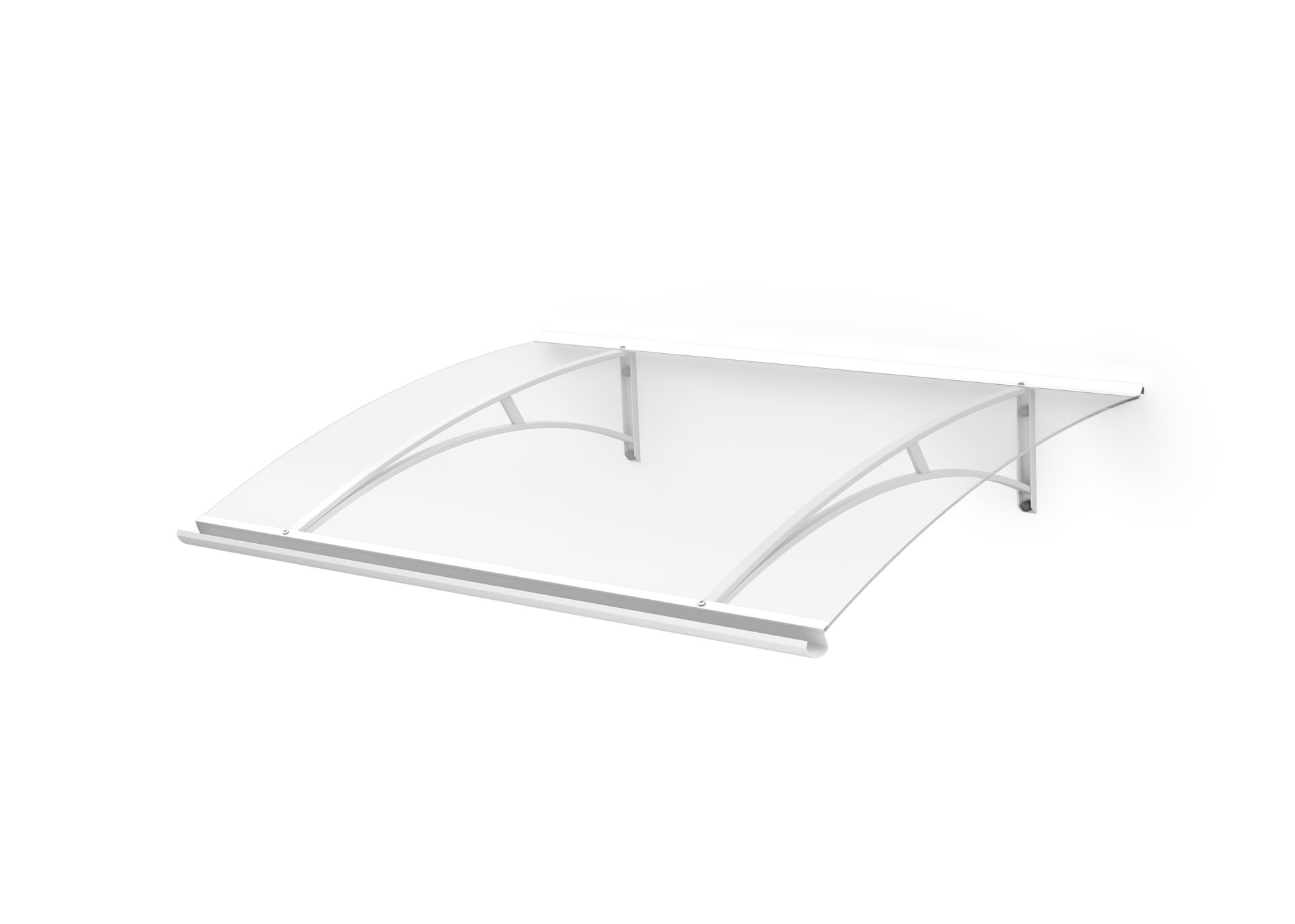 Arctom - marquesina, tejadillo gomez 84,5x150 de aluminio blanco y cubierta de acrílico transparente.
