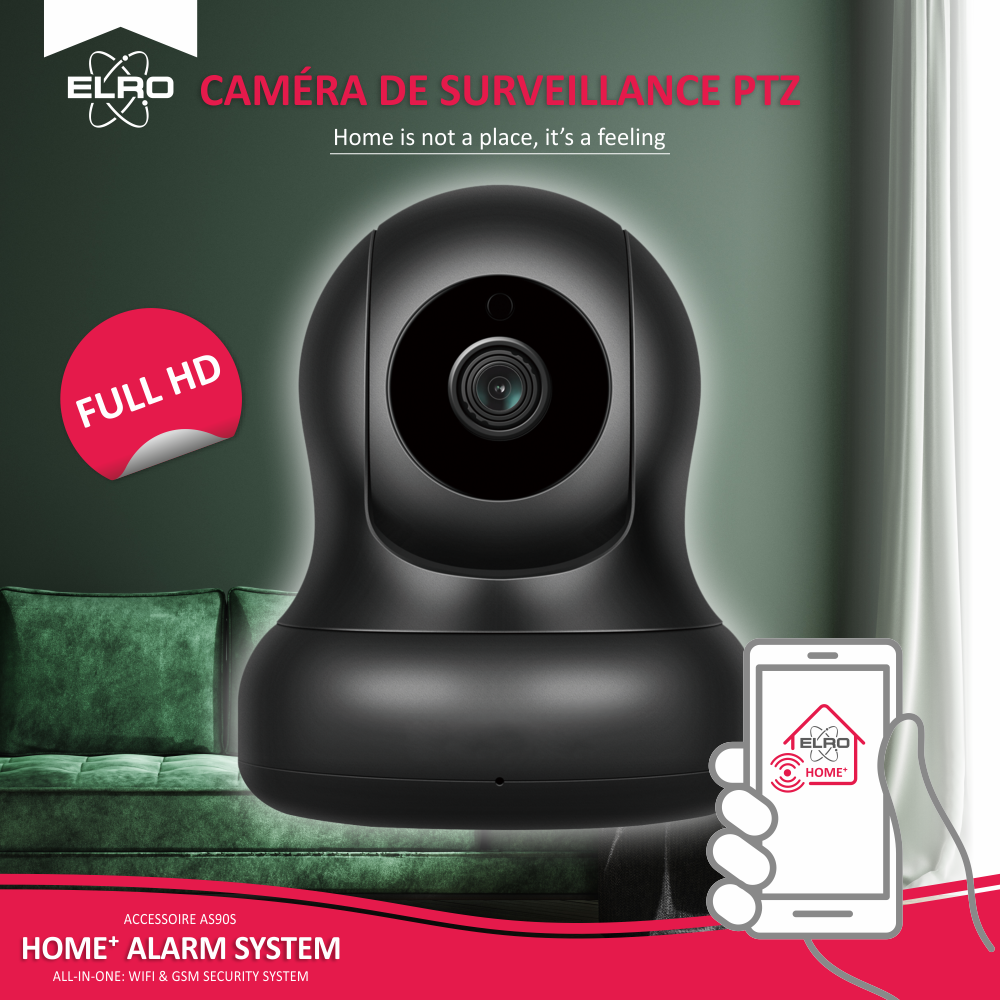 ELRO AS90CA 1080P Full HD Pan/Tilt Caméra de sécurité pour le système d'alarme ELRO AS90S Home+ - 2