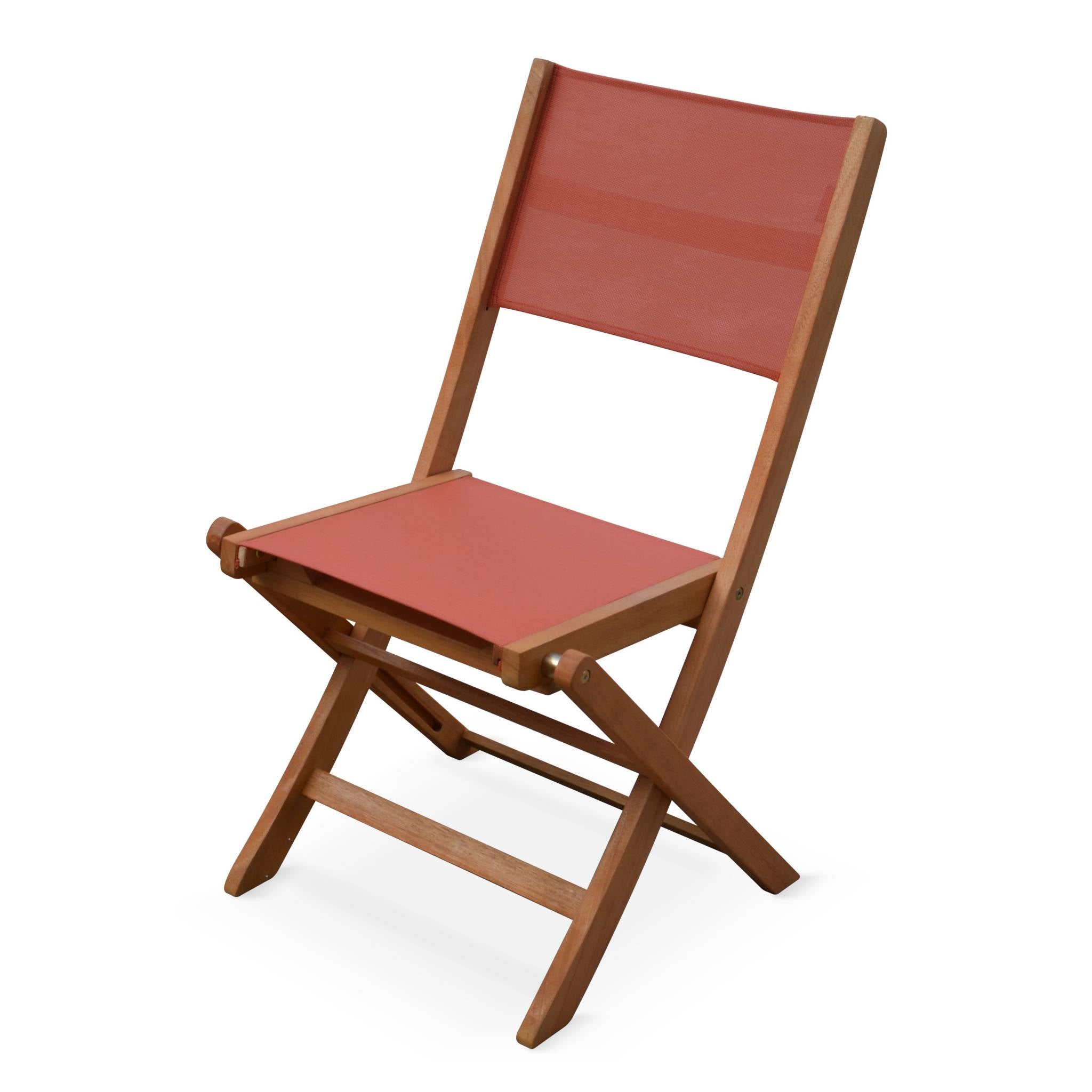 Lot de 2 Chaise de jardin pliable sans coussin Almeria en Bois Orange - 3