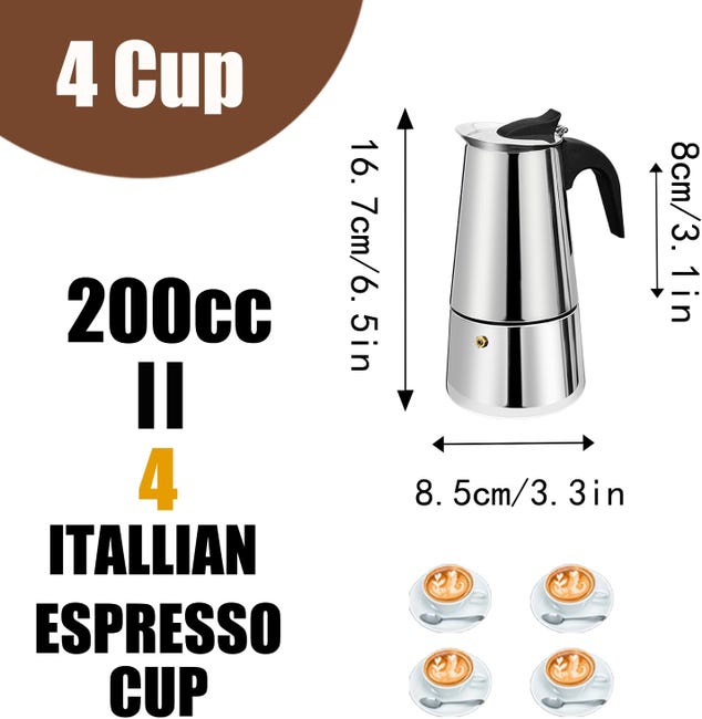 Caffettiera Kela Espresso Italia Alluminio 3 tazze 13cm Caffettiera Kela Espresso Italia Alluminio 3 tazze 13cm