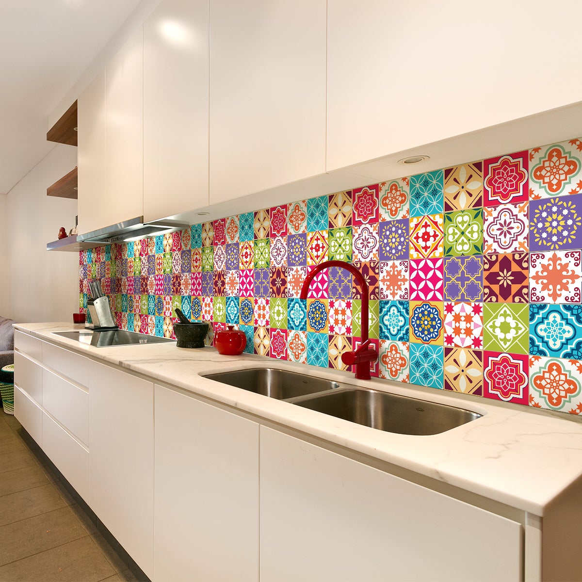 30 vinilo baldosas azulejos gloriana - adhesivo de pared - revestimiento sticker mural decorativo - 30stickers10x10cm