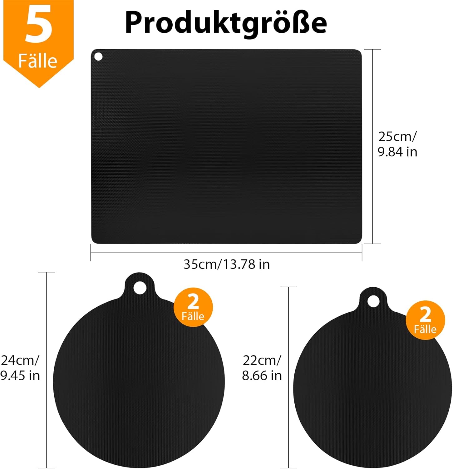 Lot de 5 tapis de protection pour induction, 0,7 mm, plaque à induction, revêtement à induction, résistant à la chaleur jusqu'à 300 °C, couvercle - 2