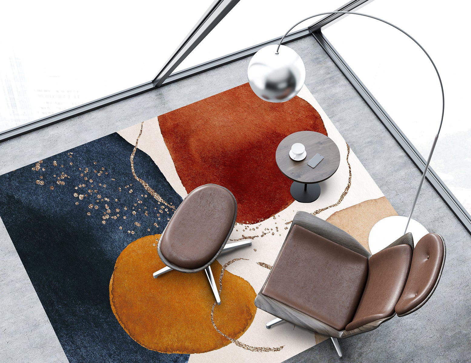 Tappeto antiscivolo in vinile Ania 100x150 cm - PVC stampato, lavabile, ignifugo, per salotto e cucina, stile moderno - 6