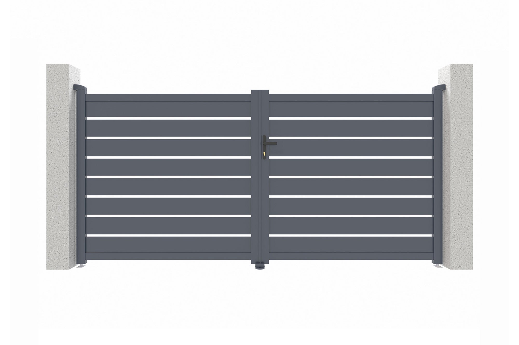 Portail battant 3m VOGEL H.160cm aluminium gris - 3