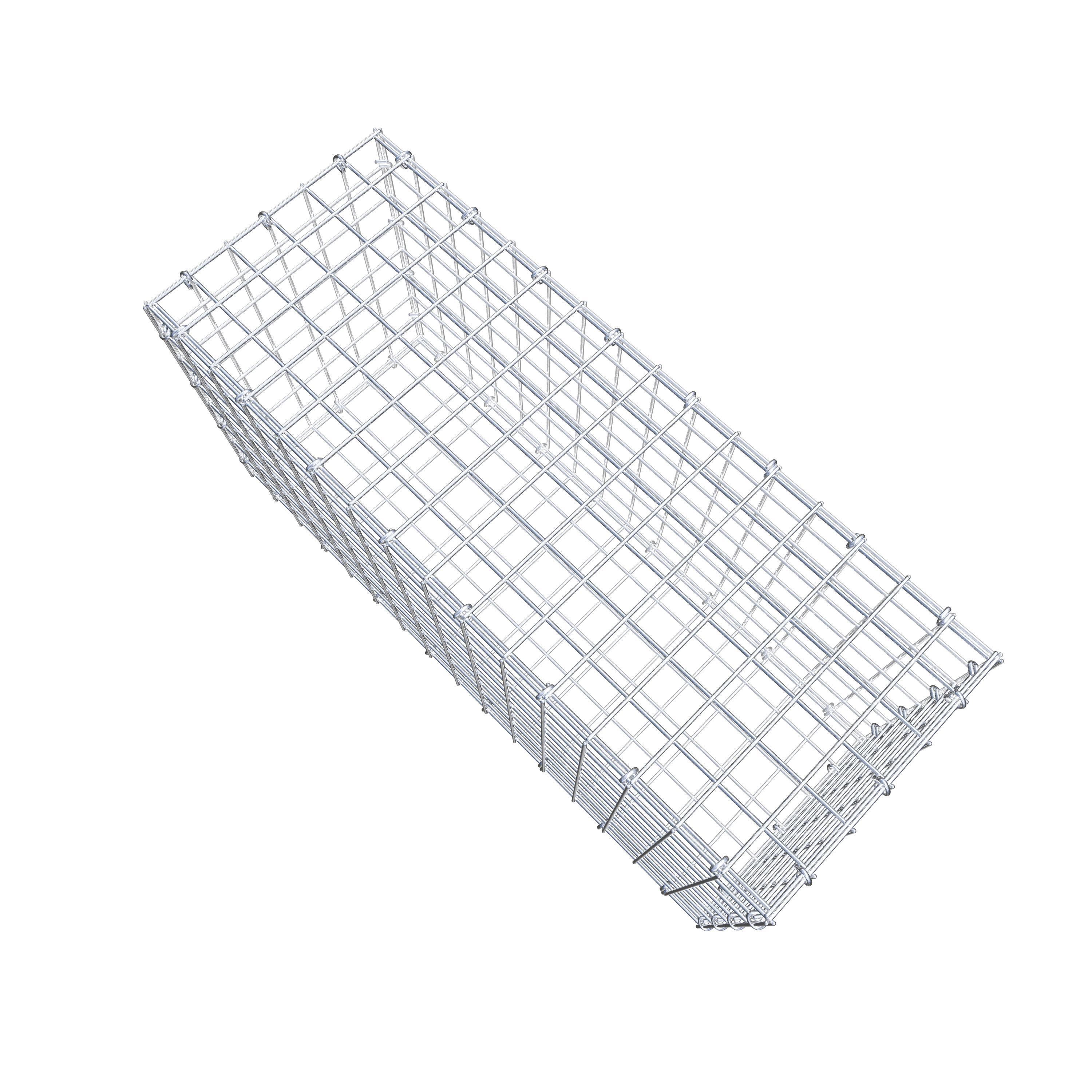 Gavión de acero galvanizado 80x40x30cm (LxAxP), malla 5 x 5cm, Anillo en C, jaula metálica para muro o jardín - 4
