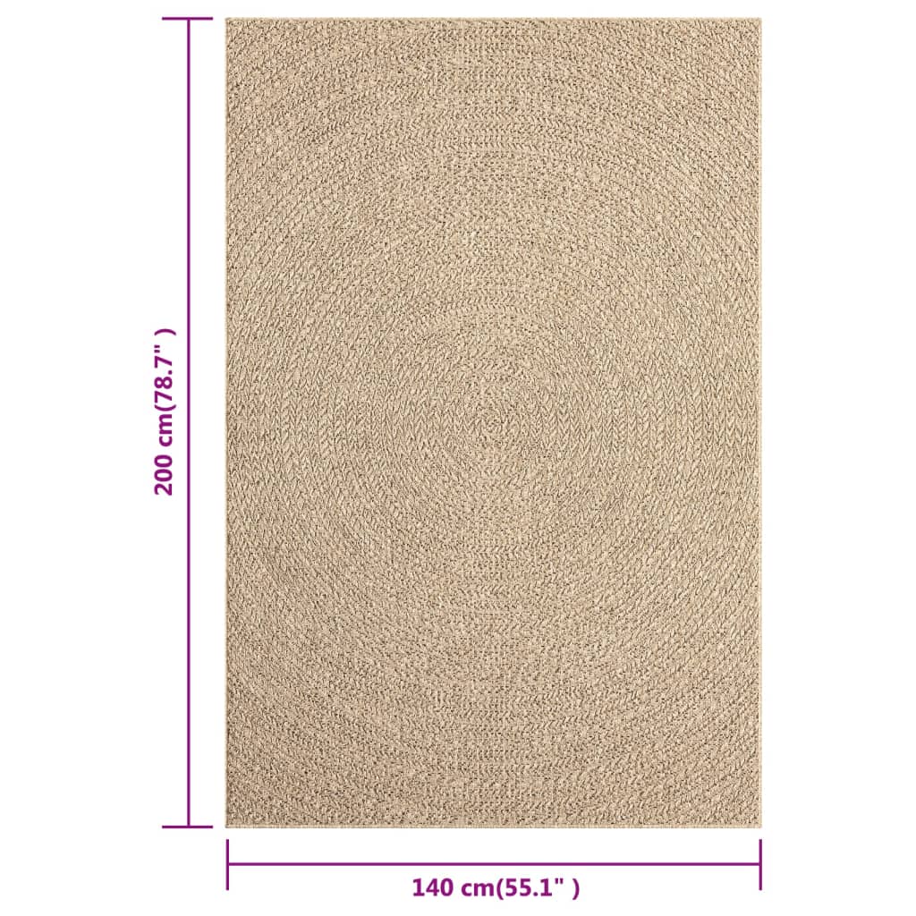 Tapete para interior e exterior | Tapete de jardim 140x200 cm aspeto de juta CFW836916 - 8