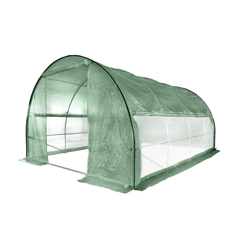 Tunel ogrodowy 4iQ Group 3x6m Zielony Folia UV 25mm siatka na insekty