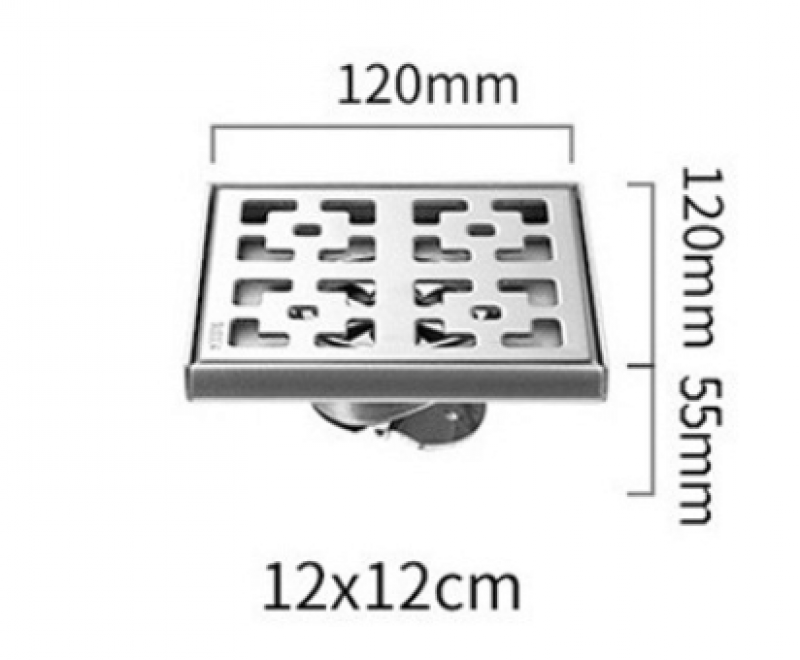 Scarico A Pavimento Quadrato In Acciaio Inox 12x12 Cm Con Filtro Rimovibile | Antiodore E Anti-intasamento Per Doccia - 6