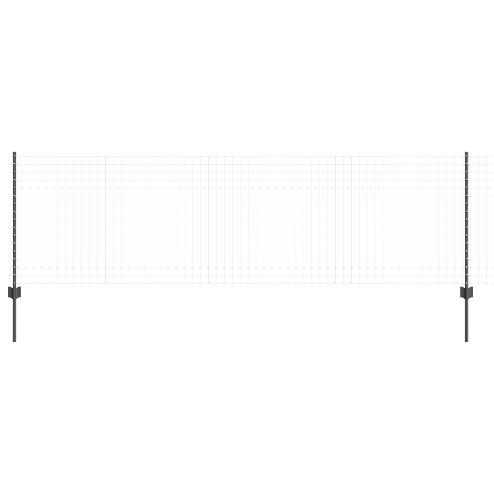 Słupek ogrodzeniowy. 44 pcs Szary 120 cm Stal vidaXL