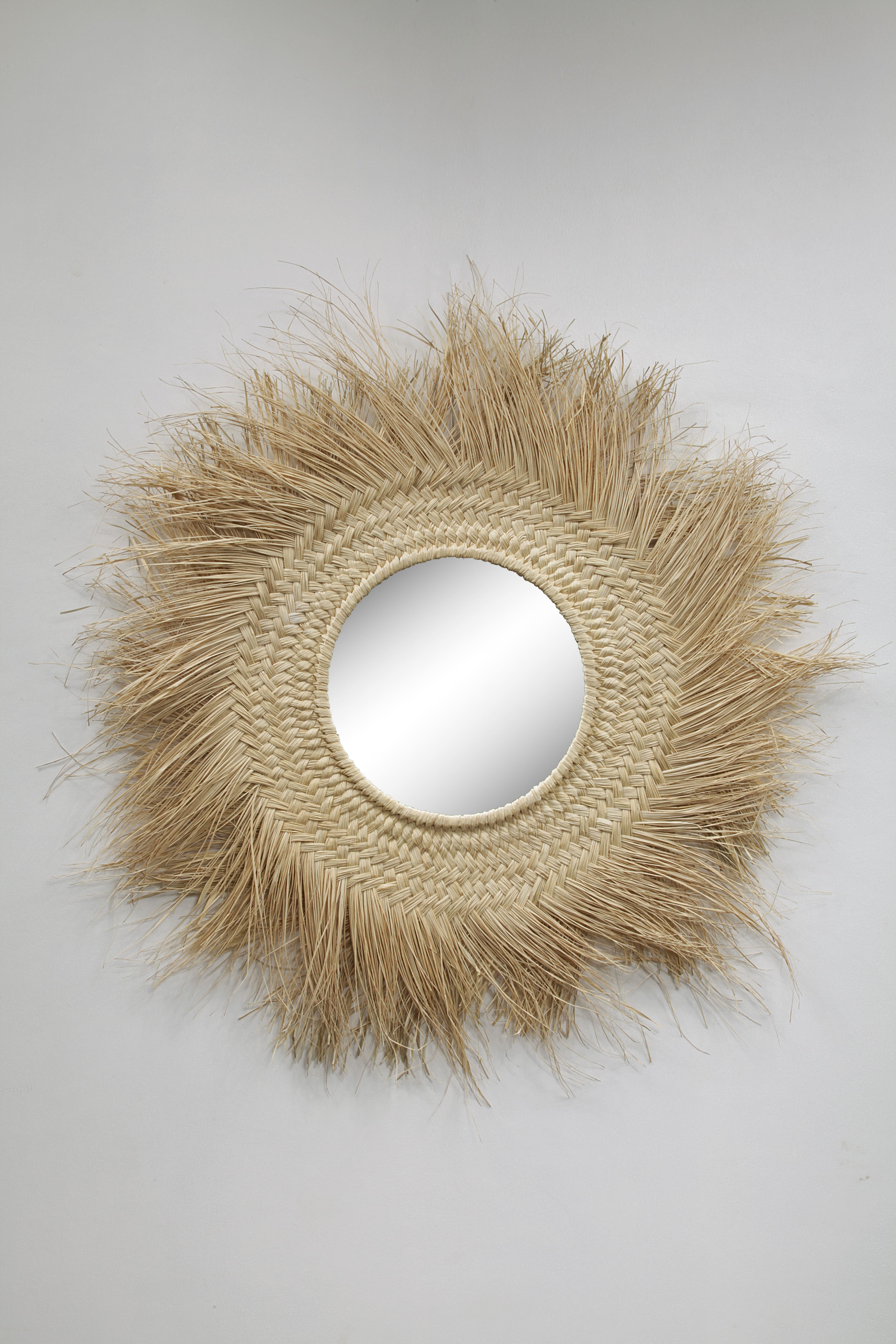 Miroir rond en fibre naturel D.90 | Leroy Merlin