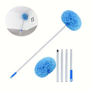 Spolverino Per Ventilatore A Soffitto Con Asta Estensibile 1,8 Mt – Piumino In Microfibra Lavabile, Testina Pieghevole 360° Per Pulizia Di Ventole, Battiscopa E Tende - 5