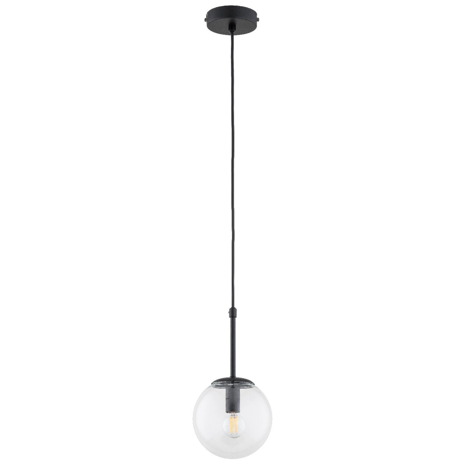 Lampa wisząca Sebia czarno-przezroczysty 1xE14x10W minimalistyczna wym: 90 x 15 x 15 cm metal Alfa