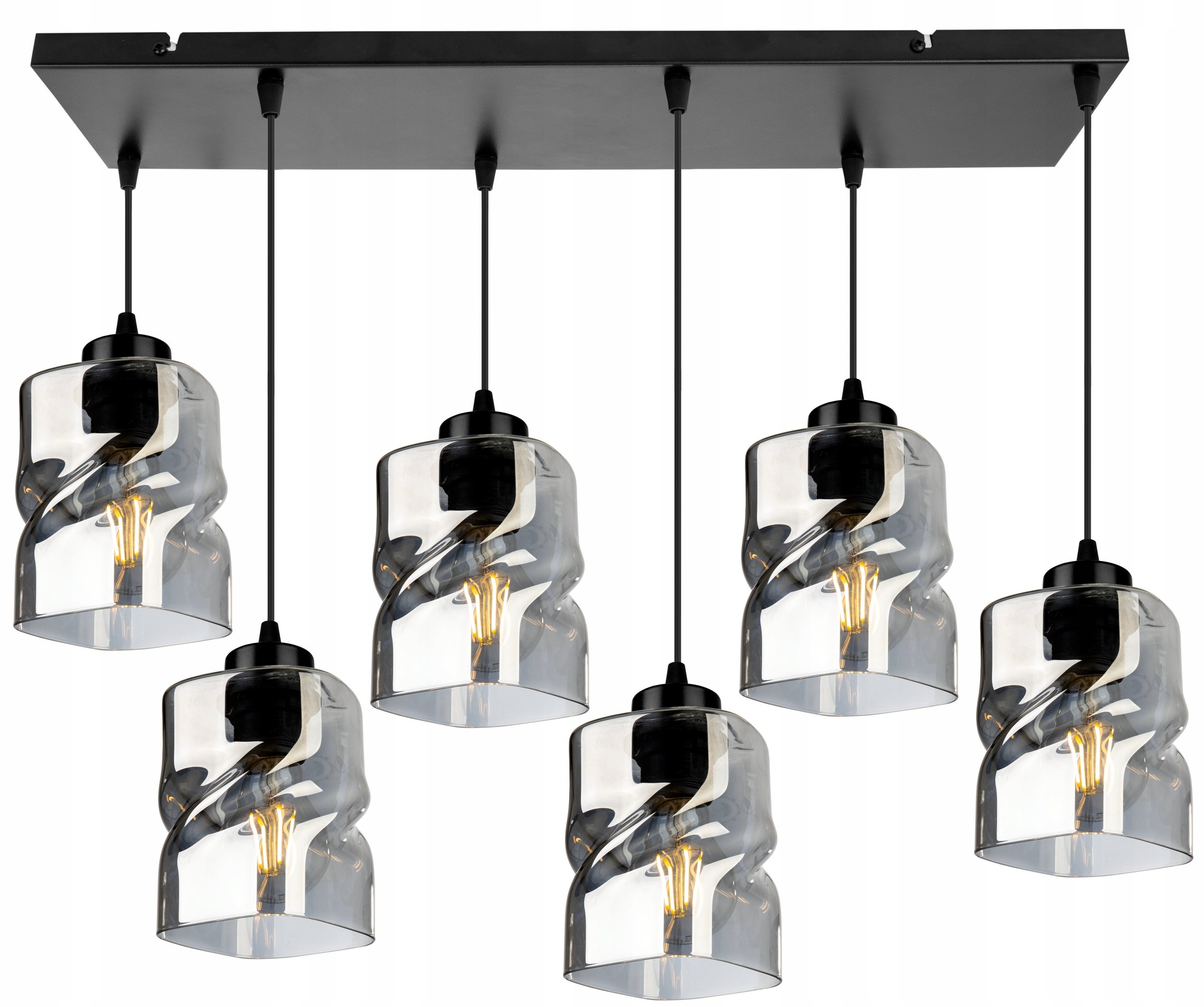 Lampa sufitowa wisząca Niki 6xE27 abażur nieregularny grafitowy Light Home LH