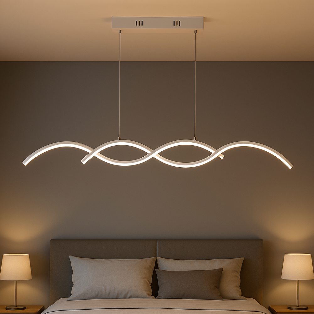 Lampadario Da interno LED Cucina soggiorno camera da letto Moderno Sospeso Stanzetta Studio 25W switch cambia colore 3000K-4000K-6500K Bianco - 3