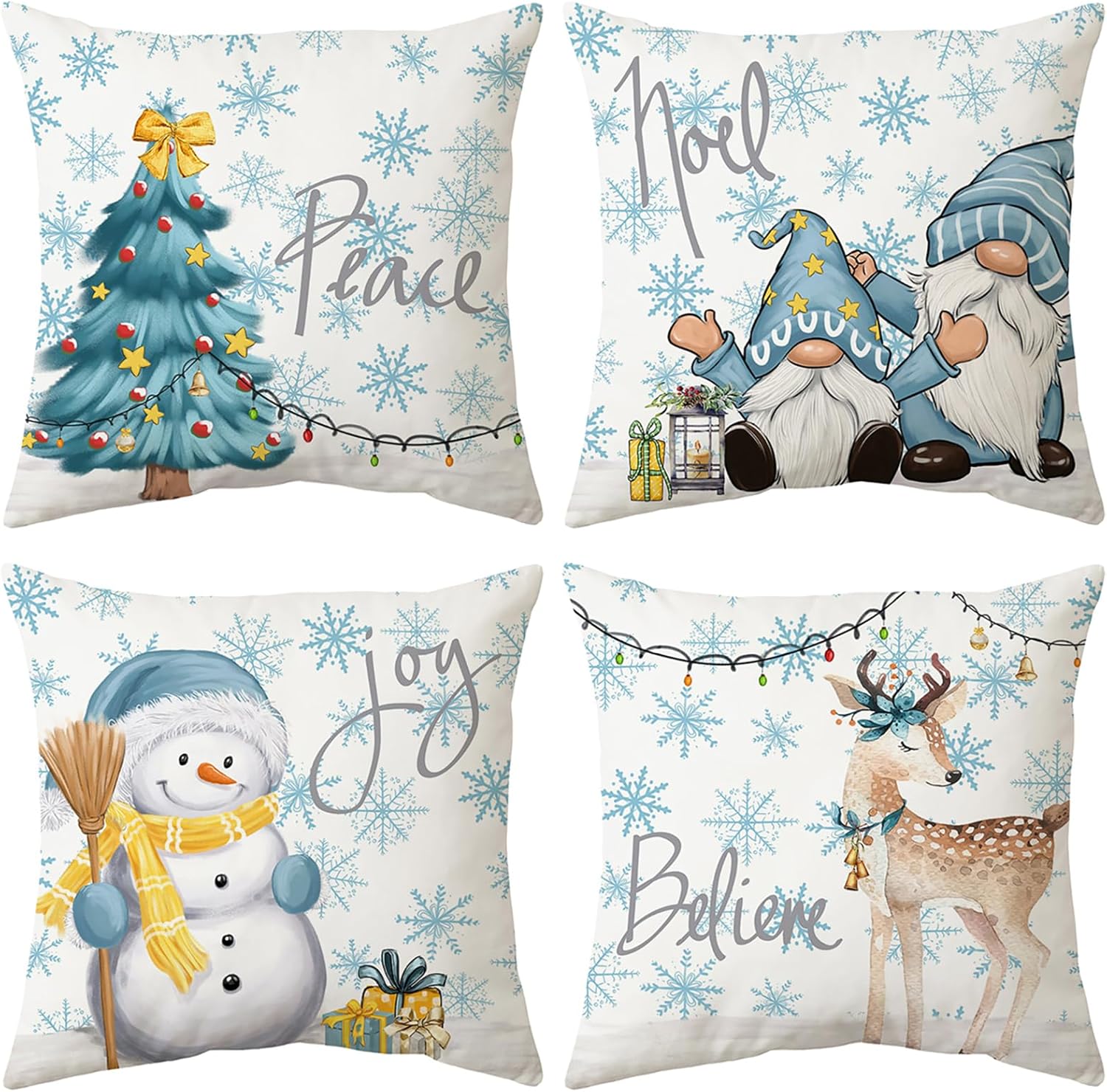 Set di federe per cuscini natalizi 45x45 cm, federe per divani