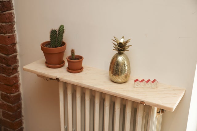 Tablette de radiateur MERVEILLE en marbre Rose Aurore 100x16cm