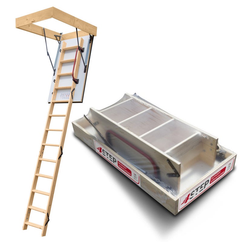Drewniane schody strychowe 4Step EXTRA 120x80 H305 46mm