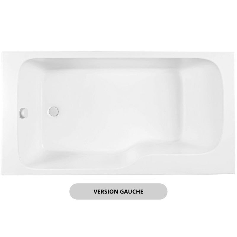 Baignoire bain douche JACOB DELAFON Malice, version gauche Blanc brillant 170 x 90 - 4