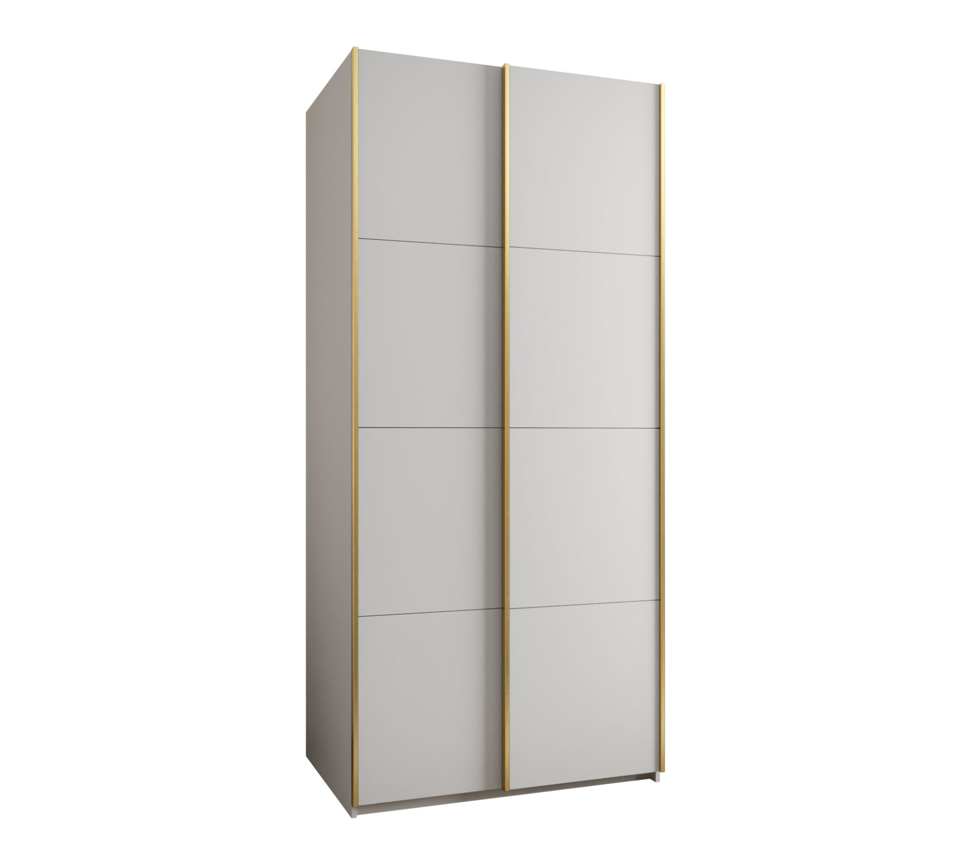 Szafa przesuwna wysoka Lux 1 120 x 64 x 245,5 cm biały + biały + u. złoty - Abiks Meble