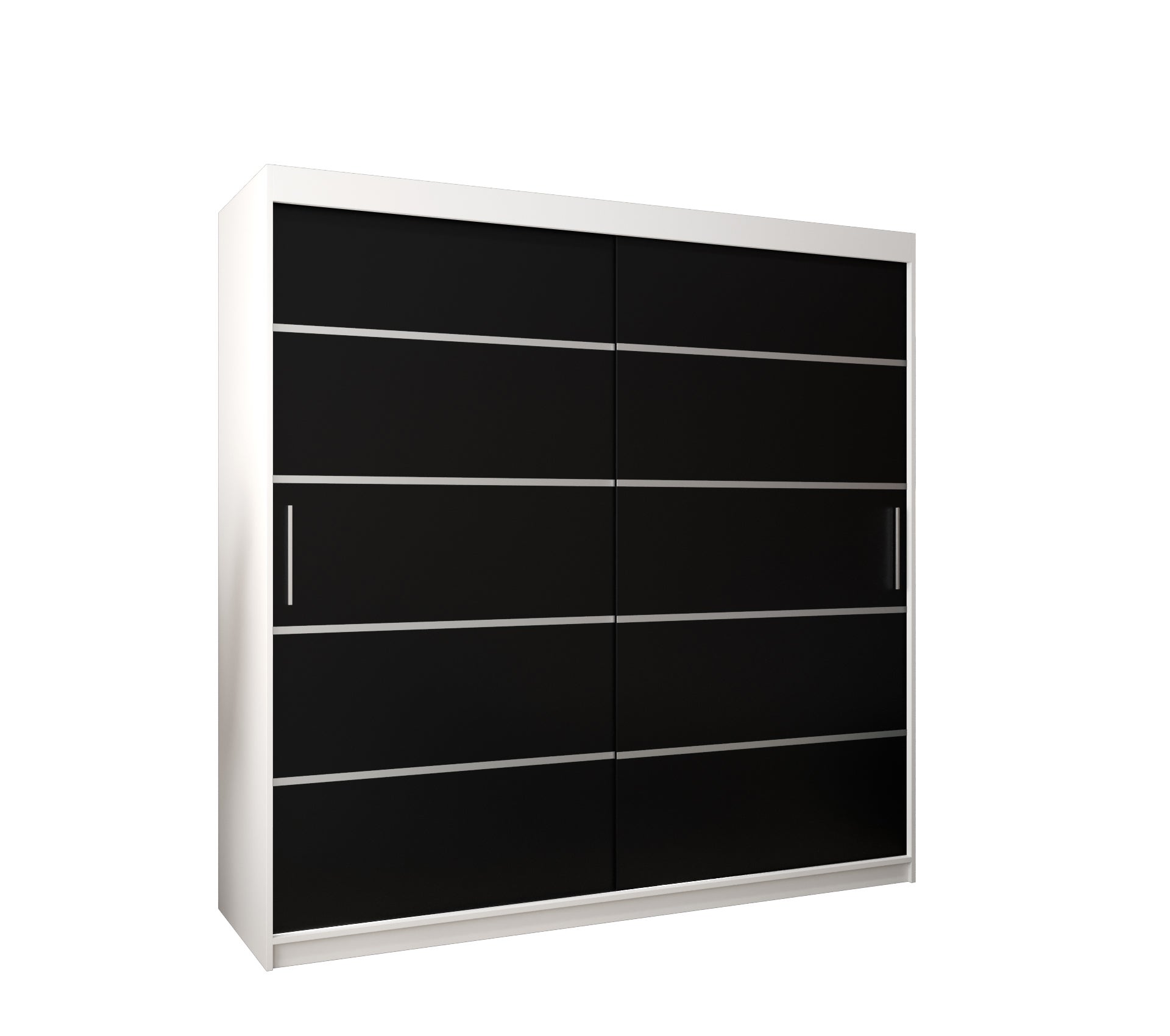 Szafa przesuwna garderoba Verona 1 200 x 62 x 200 cm Biały + Czarny - Abiks Meble