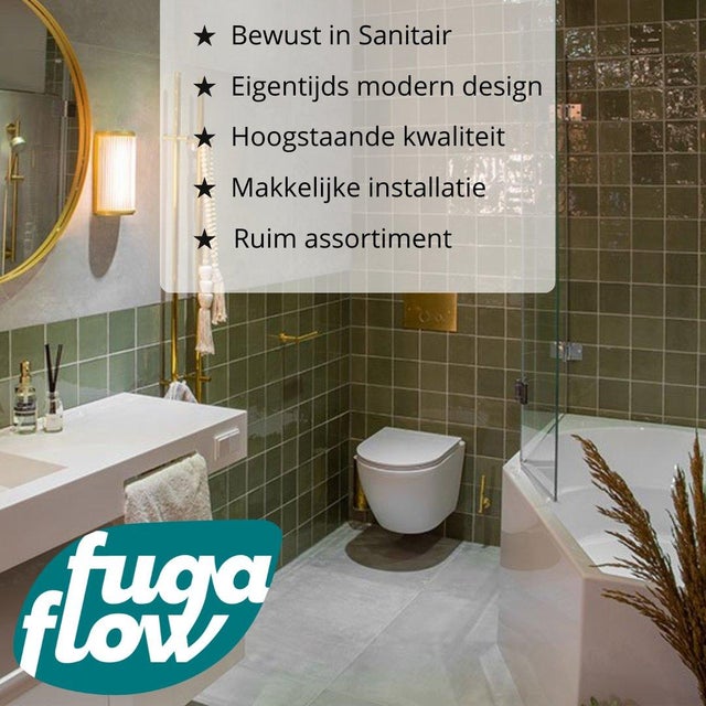 FugaFlow Eccelente Sobrado Slim Slim Kit mitigeur lavabo - robinet rehaussé - bonde clic clac - siphon design bas - Noir mat - 3