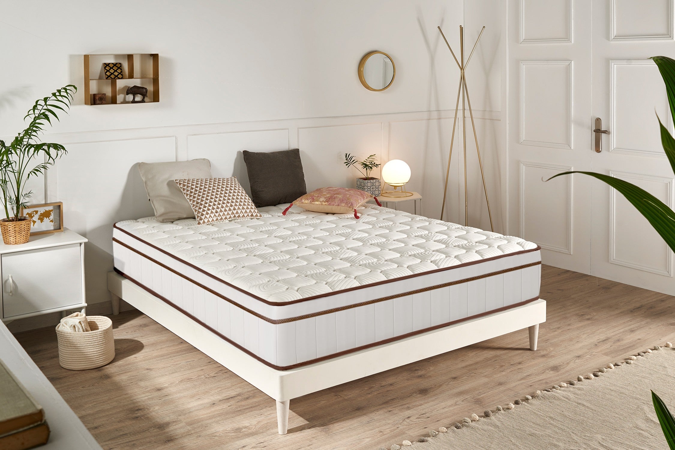 Colchón muelles ensacados hybrid blanco 25 cm - 150x200 cm - moonia