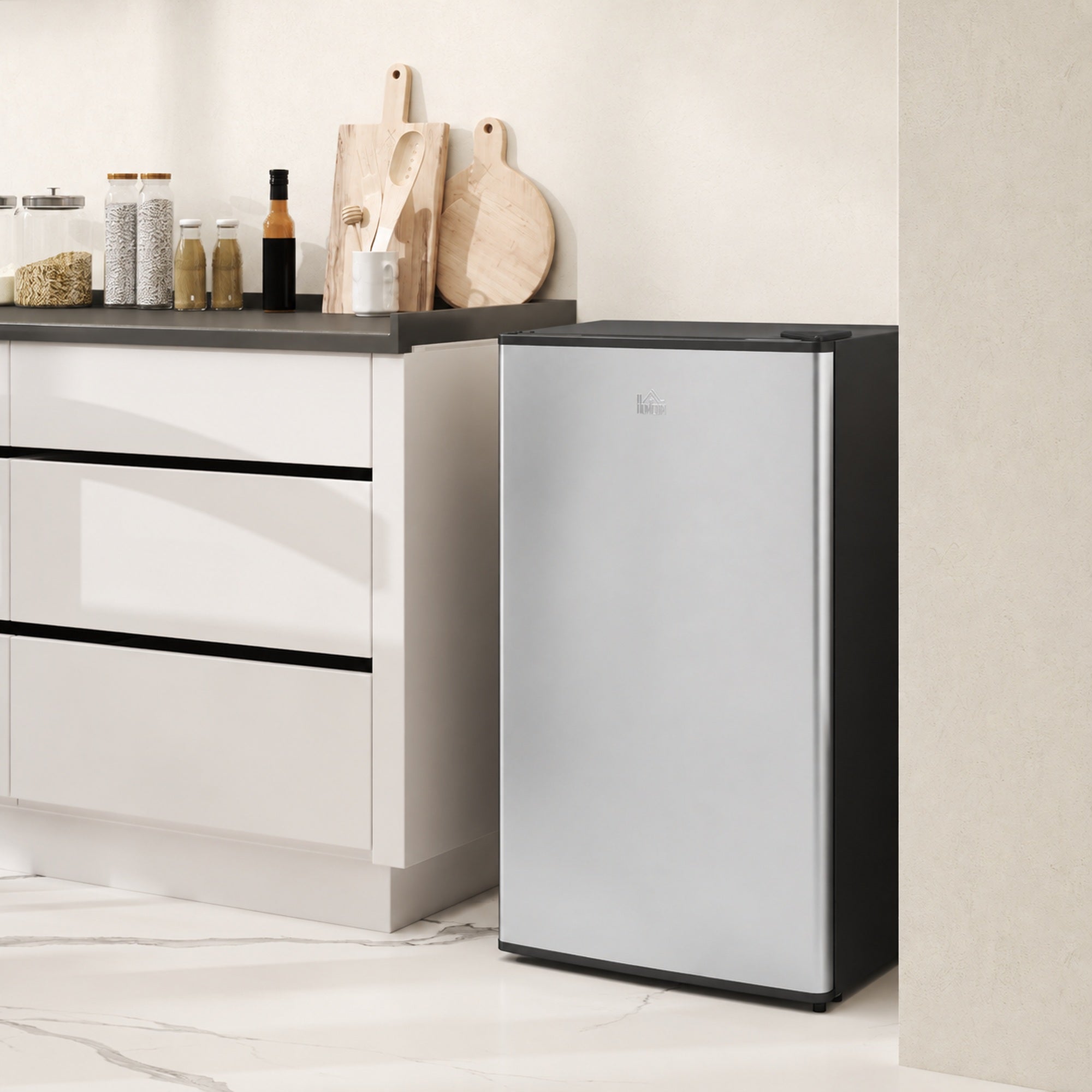 Homcom Mini Nevera Acero, Plástico 47.5X44.2x84 Cm 800-129V91sr Negro , Leroy Merlin