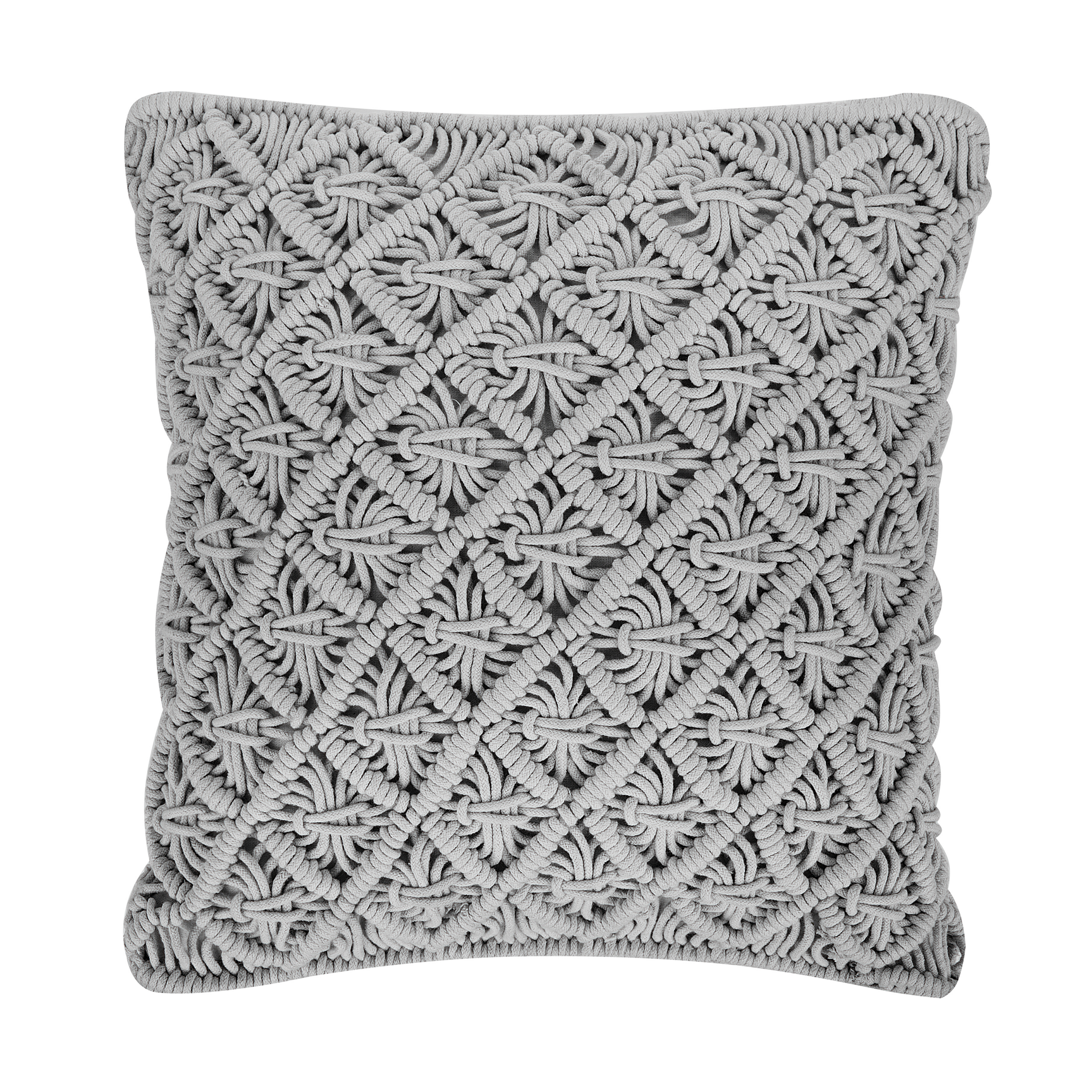 Beliani cojín decorativo kizkalesi algodón 45 x 40 cm gris patrón geométrico