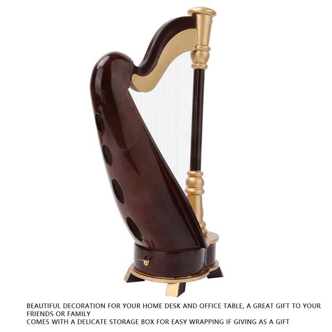 Réplique de harpe Miniature en bois de 3,5 pouces, avec cofet cadeau, modèle d'instrument, cadeaux musicaux, ornements 15 Réplique de harpe Miniature en bois de 3,5 pouces, avec cofet cadeau, modèle d'instrument, cadeaux musicaux, ornements 15