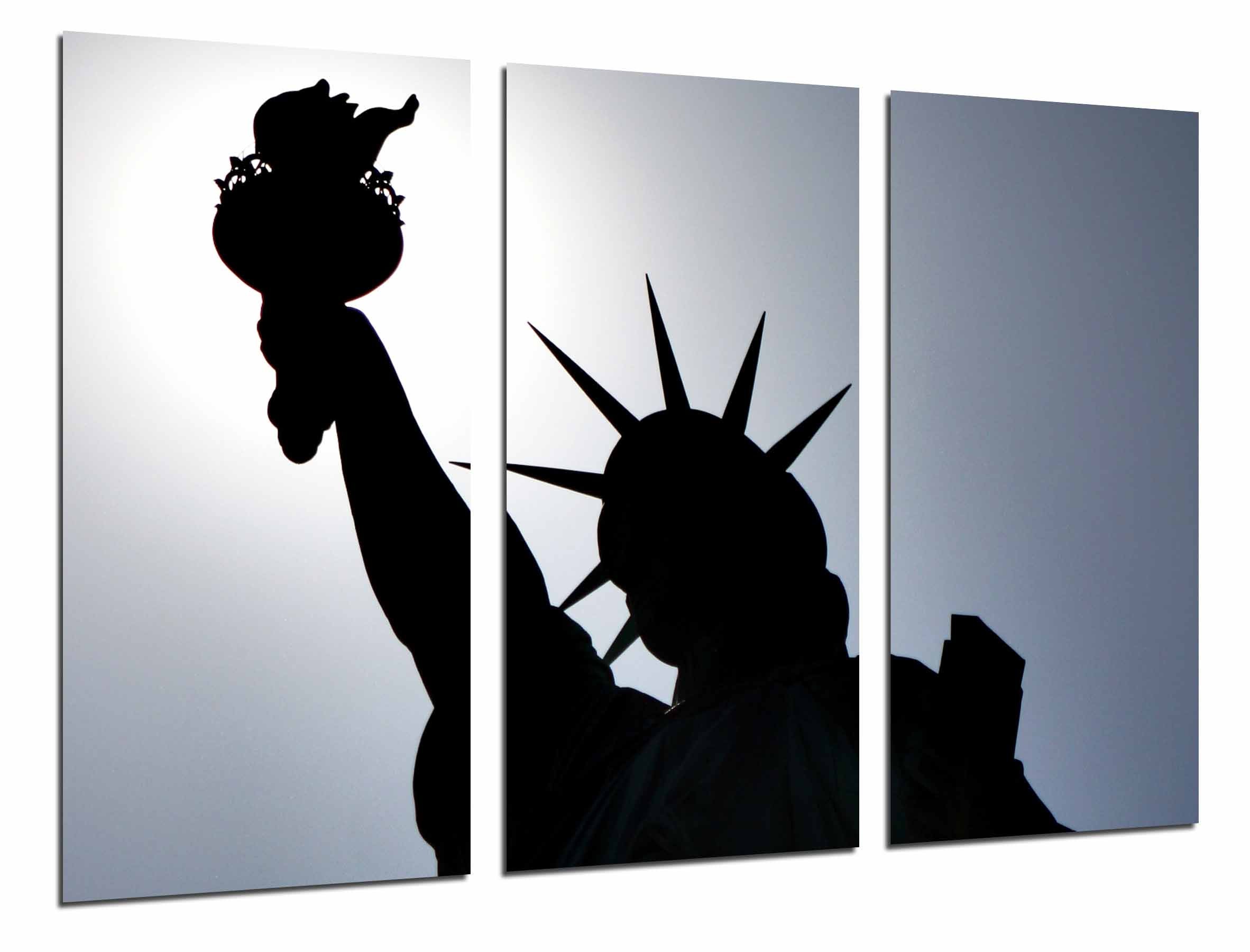 Ciudad nueva york, estatua libertad, silueta antorcha, impresión fotográfica sobre madera, cuadro moderno decorativo