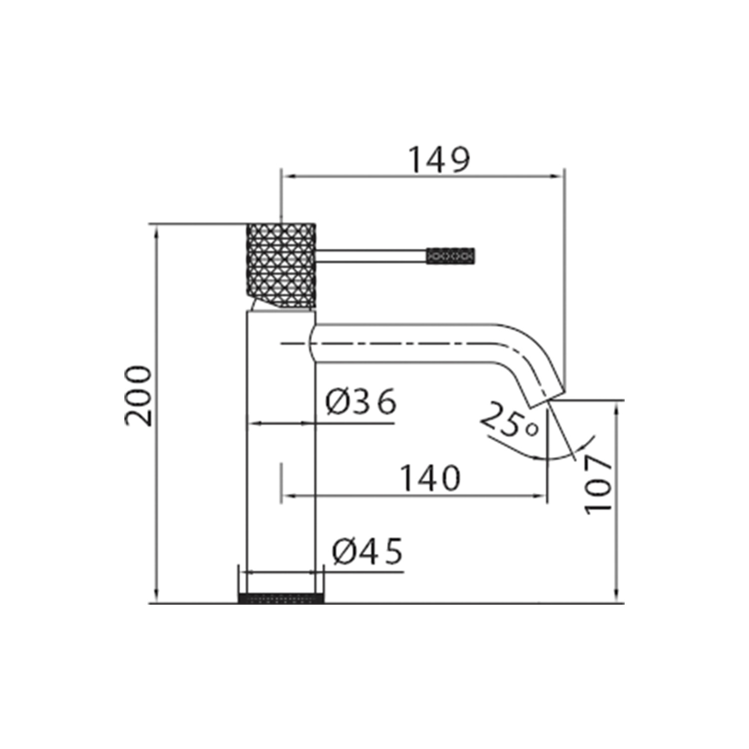Misturador monocomando para lavatório em latão com acabamento PVD ouro escovado, cartucho cerâmico Ø26mm, tubos flexíveis IMEX - 5